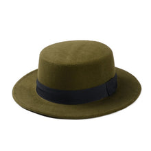 Load image into Gallery viewer, New Fashion Wool Pork Pie Boater Flat Top Hat For Women's Men'st