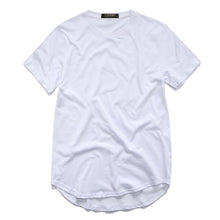 Load image into Gallery viewer, ZSIIBO TX135-C men's T Shirt Kanye West Extended Round Sweep T-Shirt Curved Hem Long line Tops Hip Hop Urban Blank Justin Bieber