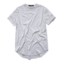 Load image into Gallery viewer, ZSIIBO TX135-C men's T Shirt Kanye West Extended Round Sweep T-Shirt Curved Hem Long line Tops Hip Hop Urban Blank Justin Bieber