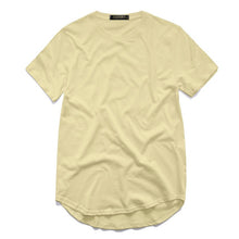 Load image into Gallery viewer, ZSIIBO TX135-C men's T Shirt Kanye West Extended Round Sweep T-Shirt Curved Hem Long line Tops Hip Hop Urban Blank Justin Bieber