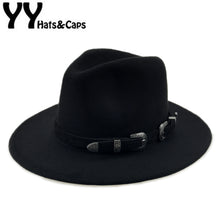Load image into Gallery viewer, Special Felt Hat Men Fedora Hats with Belt Women