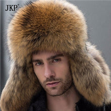 Load image into Gallery viewer, Russian leather bomber leather hat men