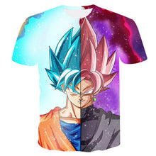 Load image into Gallery viewer, New Dragon Ball Z T Shirts Mens Summer 3D Print Super Saiyan Goku Black Zamasu Vegeta Dragonball Casual Tee Shirt tops Tee