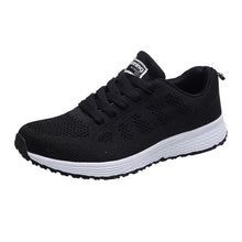 Load image into Gallery viewer, Sneakers Women Sport Shoes Lace-Up Beginner Rubber Fashion Mesh Round Cross Straps Flat Sneakers Running Shoes Casual Shoes
