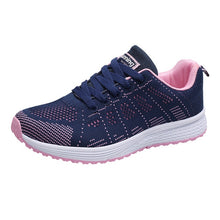 Load image into Gallery viewer, Sneakers Women Sport Shoes Lace-Up Beginner Rubber Fashion Mesh Round Cross Straps Flat Sneakers Running Shoes Casual Shoes