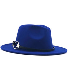 Load image into Gallery viewer, Wool Fedora Hat Hawkins Felt Cap Wide Brim Ladies Trilby Chapeu Feminino Hat Women Men Jazz