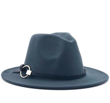 Load image into Gallery viewer, Wool Fedora Hat Hawkins Felt Cap Wide Brim Ladies Trilby Chapeu Feminino Hat Women Men Jazz
