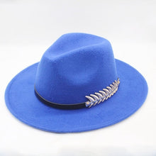 Load image into Gallery viewer, Wool Wide Brim Felt Fedora Trilby Hat For Women Mens
