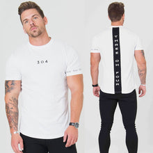 Load image into Gallery viewer, Men Cotton Short sleeve t shirt Fitness Slim Patchwork Black T-shirt Male Brand Gyms Tees Tops Summer Fashion Casual clothing