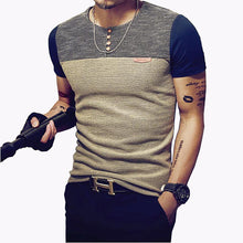Load image into Gallery viewer, 2019 Summer Fashion Men's T Shirt Casual Patchwork Short Sleeve Men T-Shirt Mens Clothing Casual Slim Fit Hip-Hop Top Tees 5XL