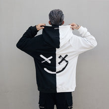 Load image into Gallery viewer, DJ Marshmello Graffiti Smiley Devil Black and White Stitching Sweatshirts Men/Women hip-hop