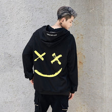 Load image into Gallery viewer, DJ Marshmello Graffiti Smiley Devil Black and White Stitching Sweatshirts Men/Women hip-hop