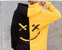 Load image into Gallery viewer, DJ Marshmello Graffiti Smiley Devil Black and White Stitching Sweatshirts Men/Women hip-hop