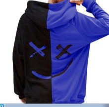 Load image into Gallery viewer, DJ Marshmello Graffiti Smiley Devil Black and White Stitching Sweatshirts Men/Women hip-hop