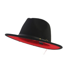 Load image into Gallery viewer, QIUBOSS Black Red Patchwork Wool