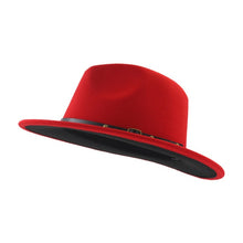 Load image into Gallery viewer, QIUBOSS Black Red Patchwork Wool