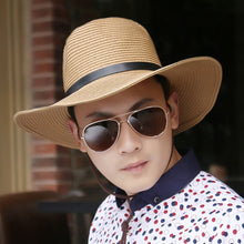 Load image into Gallery viewer, Summer Man Foldable Straw Hat Outdoors Cowboy