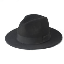 Load image into Gallery viewer, Wool Men Felt Trilby Fedora Hat For Gentleman Wide Brim Top