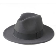 Load image into Gallery viewer, Wool Men Felt Trilby Fedora Hat For Gentleman Wide Brim Top