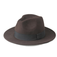 Load image into Gallery viewer, Wool Men Felt Trilby Fedora Hat For Gentleman Wide Brim Top