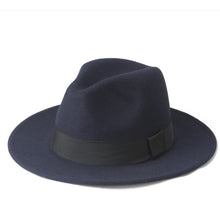 Load image into Gallery viewer, Wool Men Felt Trilby Fedora Hat For Gentleman Wide Brim Top