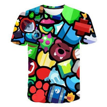 Load image into Gallery viewer, 2019 summer New Kids shooting game T shirt Men/Women 3D Printed Brawl Stars T-shirt Cartoon Fashion Short sleeve Boys/girl Tops
