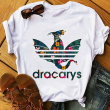 Load image into Gallery viewer, Daenerys Dragon camiseta Dracarys funny t-shirt men summer new white casual GOT unisex tshirt cool Harajuku street wear t shirt