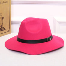 Load image into Gallery viewer, Women Wide Brim Wool Felt Jazz Fedora Cap
