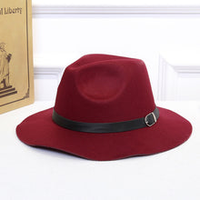 Load image into Gallery viewer, Women Wide Brim Wool Felt Jazz Fedora Cap