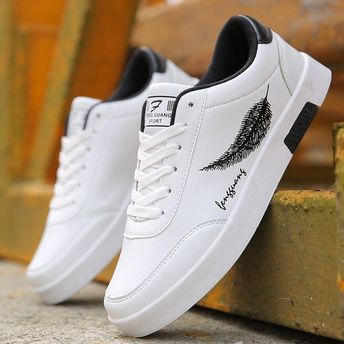 Sneakers Men 2019 Summer Casual Shoes Luxury Brand Men Leather Flat Shoes Lace-up Low Top White Male Sneakers Zapatillas Hombre