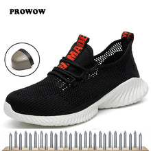 Load image into Gallery viewer, Work boots breathable safety shoes men's Lightweight summer anti-smashing piercing work sandals Single mesh sneaker 35-45 Prowow