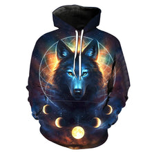 Load image into Gallery viewer, 2019 New Star-headed wolf print Hoodies Men