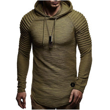 Load image into Gallery viewer, 2018 New Men's O-Neck Fold Hooded T-shirts Tees Male Casual Long Sleeve T shirt Slim Fit Fitness Gyms T-shirts Tops XXXL