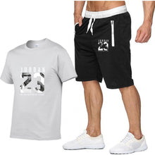 Load image into Gallery viewer, New casual suit men's summer quality couple sportswear cotton printing Jordan 23 T shirt + shorts two-piece fashion clothing