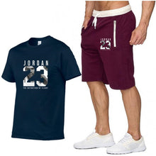 Load image into Gallery viewer, New casual suit men's summer quality couple sportswear cotton printing Jordan 23 T shirt + shorts two-piece fashion clothing