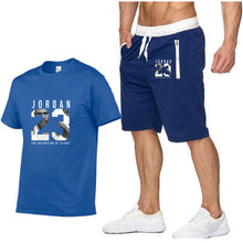 Load image into Gallery viewer, New casual suit men's summer quality couple sportswear cotton printing Jordan 23 T shirt + shorts two-piece fashion clothing