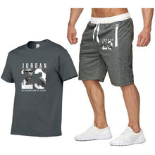 Load image into Gallery viewer, New casual suit men's summer quality couple sportswear cotton printing Jordan 23 T shirt + shorts two-piece fashion clothing