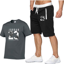 Load image into Gallery viewer, New casual suit men's summer quality couple sportswear cotton printing Jordan 23 T shirt + shorts two-piece fashion clothing