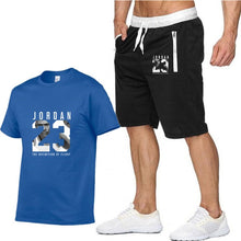 Load image into Gallery viewer, New casual suit men's summer quality couple sportswear cotton printing Jordan 23 T shirt + shorts two-piece fashion clothing