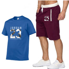 Load image into Gallery viewer, New casual suit men's summer quality couple sportswear cotton printing Jordan 23 T shirt + shorts two-piece fashion clothing
