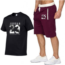 Load image into Gallery viewer, New casual suit men's summer quality couple sportswear cotton printing Jordan 23 T shirt + shorts two-piece fashion clothing