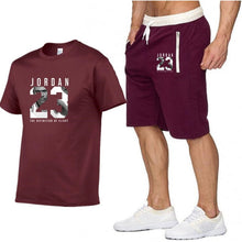 Load image into Gallery viewer, New casual suit men's summer quality couple sportswear cotton printing Jordan 23 T shirt + shorts two-piece fashion clothing