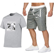 Load image into Gallery viewer, New casual suit men's summer quality couple sportswear cotton printing Jordan 23 T shirt + shorts two-piece fashion clothing