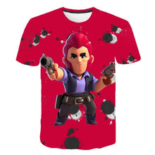 Load image into Gallery viewer, 2019 summer New Kids shooting game T shirt Men/Women 3D Printed Brawl Stars T-shirt Cartoon Fashion Short sleeve Boys/girl Tops