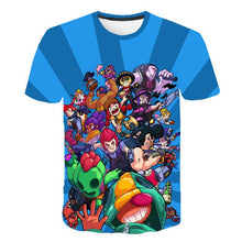 Load image into Gallery viewer, 2019 summer New Kids shooting game T shirt Men/Women 3D Printed Brawl Stars T-shirt Cartoon Fashion Short sleeve Boys/girl Tops