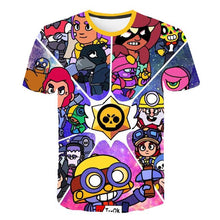 Load image into Gallery viewer, 2019 summer New Kids shooting game T shirt Men/Women 3D Printed Brawl Stars T-shirt Cartoon Fashion Short sleeve Boys/girl Tops